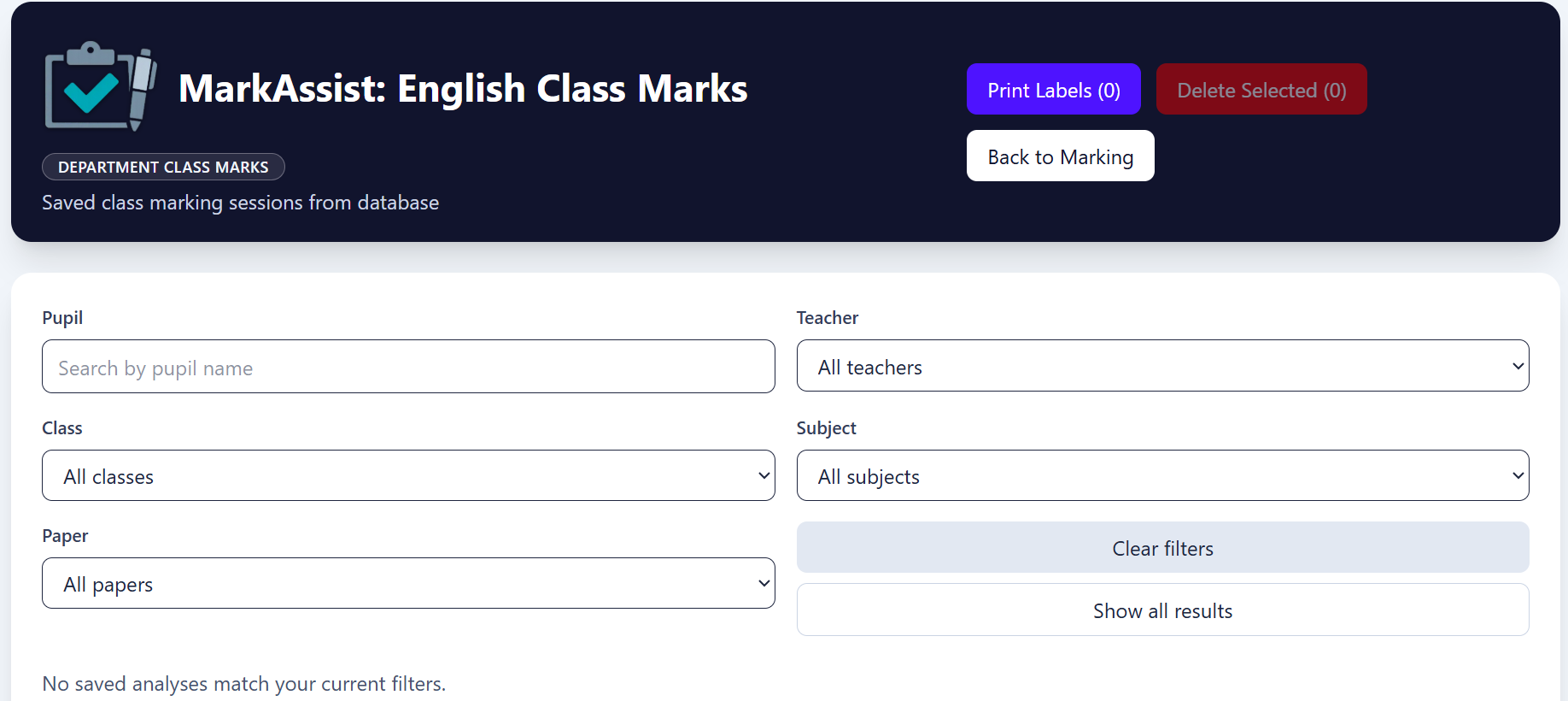 Class Marks — overview and trends
